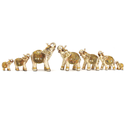 7pcs elefante scultura in resina statua mini esotici delicati decorazioni per la casa regali di Natale características