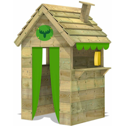 FATMOOSE Capanne da giardino per bambini BeetleBox Bling XXL, Casetta giardino barra alta e tetto con il camino di legno, Clubhouse da giardino in en oferta