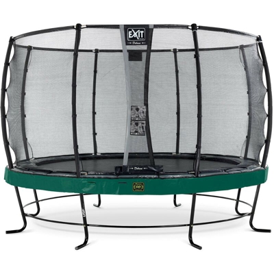 Exit - SOLO TRAMPOLINO Tappeto elastico da giardino rotondo 366cm con rete di sicurezza Deluxe - verde. Con telaio molto stabile. Un trampolino