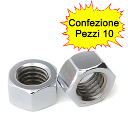 Dadi esagonali medi acciaio inox aisi 304 10 pezzi diametro mm 8 en oferta