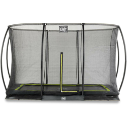 Exit - SOLO TRAMPOLINO Tappeto elastico da giardino interrato rettangolare 244x366cm con rete di sicurezza - nero. Sicurezza e qualità en oferta