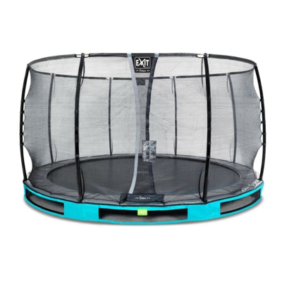 Exit - SOLO TRAMPOLINO Tappeto elastico da giardino interrato rotondo 366cm - azzurro. Con rete di sicurezza Deluxe e bordo protettivo extra sicuro.