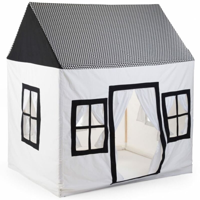 Casetta per Bambini 125x95x145 cm in Tela Bianco e Nero - Multicolore - Childhome