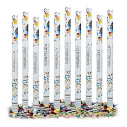 Relaxdays - Set da 10 Cannoni Sparacoriandoli 80 cm, Idea Regalo, Decorazione per Feste e Carnevale, Gittata di 6-8 m, Colorati en oferta