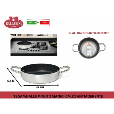 Tegame professionale antiaderente con 2 manici in alluminio 32 cm - Ballarini