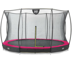 Exit - SOLO TRAMPOLINO Tappeto elastico da giardino interrato rotondo 366cm con rete di sicurezza - rosa. Sicurezza e qualità características