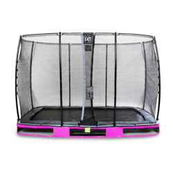 Exit - SOLO TRAMPOLINO Tappeto elastico interrato rettangolare 214x366cm - rosa. Con rete di sicurezza a chiusura automatica e bordo protettivo características