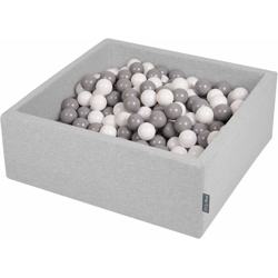 90X30cm/300 Palline ? 7CM Quadrato Piscina Di Palline Colorate Per Bambini Fabbricato In EU, Grigio Ch:Bianco/Grigio - grigio ch:bianco/grigio en oferta