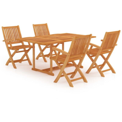 vidaXL Set da Pranzo da Giardino 5 pz in Legno Massello di Teak - Marrone precio