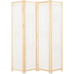 Divisorio a 4 Pannelli Crema 160x170x4 cm in Tessuto en oferta