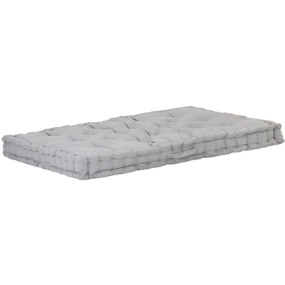 Cuscino per Pallet e Pavimento in Cotone 120x80x10 cm Grigio