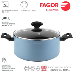 Maxima pentola + coperchio ø20cm blu alluminio 3004 fagor en oferta