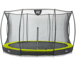 Exit - SOLO TRAMPOLINO Tappeto elastico da giardino interrato rotondo 366cm con rete di sicurezza - verde. Sicurezza e qualità características