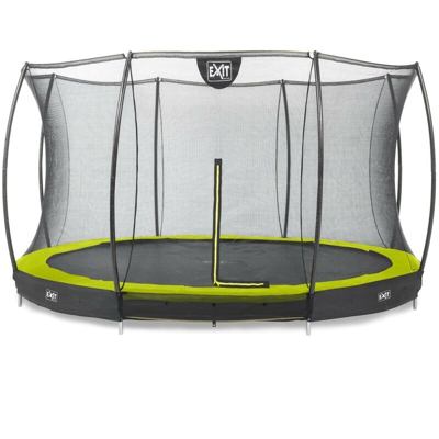 Exit - SOLO TRAMPOLINO Tappeto elastico da giardino interrato rotondo 366cm con rete di sicurezza - verde. Sicurezza e qualità