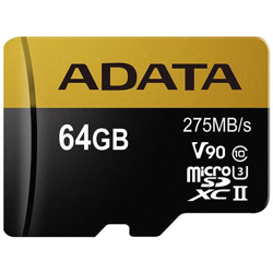 Scheda di Memoria Micro SDXC UHS-II Capacità 64 GB Classe 10 Velocità 275 MB / s características