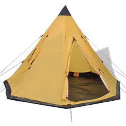 Tenda per 4 persone gialla - Giallo - Vidaxl características