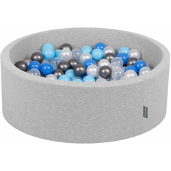 90X30cm/300 Palline ? 7CM Piscina Di Palline Colorate Per Bambini Tondo Fabbricato In EU, Grigio Ch:Perla/Blu/Azzurro/Trasparente/Argento - grigio en oferta