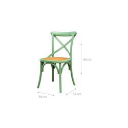 Sedia Thonet in massello di frassino e seduta rattan finitura Verde L48xPR52xH88 cm características