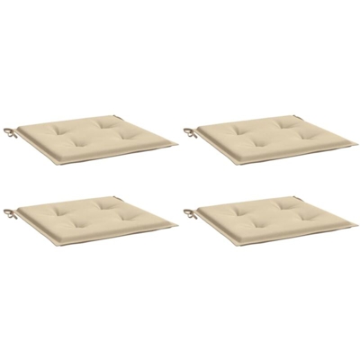 vidaXL Cuscini per Sedie da Giardino 4 pz Beige 40x40x4 cm - Beige