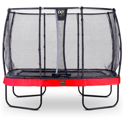 Exit - SOLO TRAMPOLINO Tappeto elastico da giardino rettangolare 244x427cm con rete di sicurezza Deluxe - rosso. Con telaio molto stabile. Un