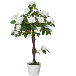 Outsunny Camelia Alberello Artificiale con 21 Fiori e Vaso Alta 90cm precio