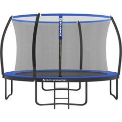 Songmics - Trampolino, Tappeto Elastico da 305cm per Giardino con Scaletta, Rete di Sicurezza, Pali ad Arco Ricoperti, Test di Sicurezza TÜV en oferta