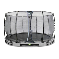 Exit - SOLO TRAMPOLINO Tappeto elastico interrato rotondo 366cm - grigio. Con rete di sicurezza a chiusura automatica e bordo protettivo robusto e en oferta