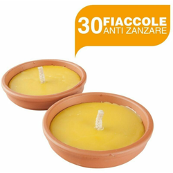 Set 30 fiaccole anti zanzare con vaso terracotta Ø11 Cm aroma citronella candele en oferta