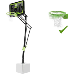 Solo Shops - SOLO canestro da basket con base fisso - edizione nera. Con cerchio Flex per schiacciare. Ancorato al terreno, non può essere spostato. en oferta