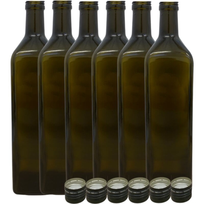 Acquaverde - 24 pz bottiglia IN VETRO SCURO UVAG marasca olio liquore CAPACITA' 750 ml +tappo