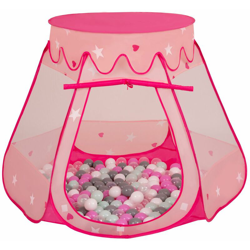 Selonis Tenda 105X90cm/100 Palline Castello Con Palline Colorate Per Bambini, Rosa:Trasparente/Grigio/Bianco/Rosa/Menta en oferta