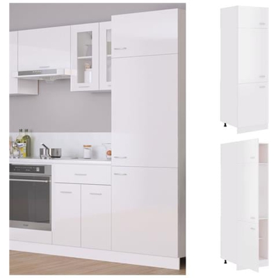 Armadio Per Frigo Bianco Lucido 60x57x207 Cm In Truciolato