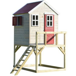 Casetta da giardino bambini piattaforma 90 cm Estate Lodge -Rosso precio