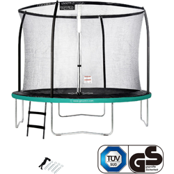 GREADEN Trampolino da giardino Freestyle verde 305 outdoor fitness Ø 305cm + Scala+kit di ancoraggio- Rete di sicurezza / materassino protettivo / características