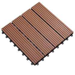 Outsunny Piastrelle da Giardino Incastrabili Set da 11 Mattonelle per Esterno Pavimentazione Giardino, Marrone, 30x30x2.2cm en oferta