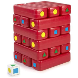 Set Da Esterno Jenga Gigante Da 18 Pezzi - Rosso - Feber precio