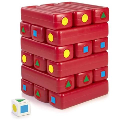 Set Da Esterno Jenga Gigante Da 18 Pezzi - Rosso - Feber