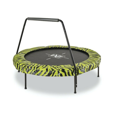 SOLO TRAMPOLINO Tappeto elastico junior 140cm con sbarra - nero/verde. Per uso esterno e interno