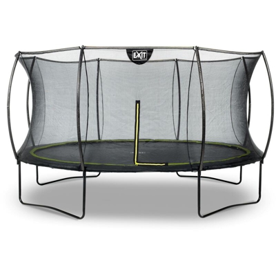 Exit - SOLO TRAMPOLINO Tappeto elastico da giardino rotondo 427cm con rete di sicurezza con pali curvi - nero. Sicurezza ottimale e qualità