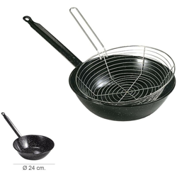 Padella Smaltata Con Manico Ø 24 cm. Con cestello per friggere AFT 05021000 en oferta