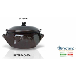 Tegame Caremia 4Manici Terracotta Cm.35 en oferta