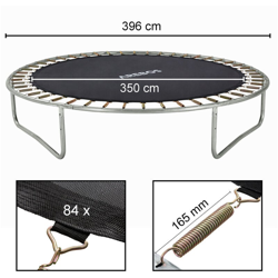 Telo e tappeto da Salto e ricambio al diametro 350cm, compatibile con trampoline al diametro 396cm e 84 molle di lunghezza 165mm - Arebos características