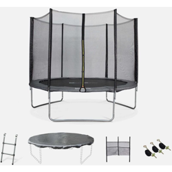 Trampolino da giardino, dimensioni: 305 cm, colore: Grigio, con rete di protezione - modello: Mars | Alta QualitÃ | Norme UE. - Grigio en oferta