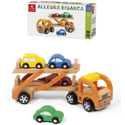 Lgvshopping - Autocarro a Due Piani Allegra Bisarca in Legno Gioco Per Bambini Con Macchinine precio