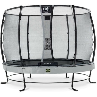 Exit - SOLO TRAMPOLINO Tappeto elastico da giardino rotondo 305cm con rete di sicurezza Deluxe - grigio. Con telaio molto stabile. Un trampolino