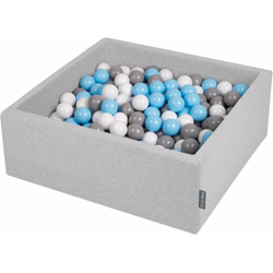 90X30cm/300 Palline ? 7CM Quadrato Piscina Di Palline Colorate Per Bambini Fabbricato In EU, Grigio Ch:Grigio/Bianco/Azzurro - grigio en oferta