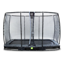 Exit - SOLO TRAMPOLINO Tappeto elastico da giardino interrato rettangolare 244x427cm - nero. Con rete di sicurezza Deluxe e bordo protettivo extra en oferta