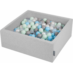 90X30cm/200 Palline ? 7CM Quadrato Piscina Di Palline Colorate Per Bambini Fabbricato In EU, Grigio Ch:Perla/Grigio/Trasparente/Azzurro/Menta características