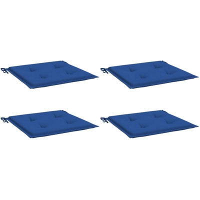 vidaXL Cuscini per Sedie da Esterno 4 pz Blu Reale 40x40x4 cm Tessuto - Blu