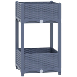 Fioriera Rialzata 40x40x71 cm in Polipropilene - Grigio - Vidaxl en oferta